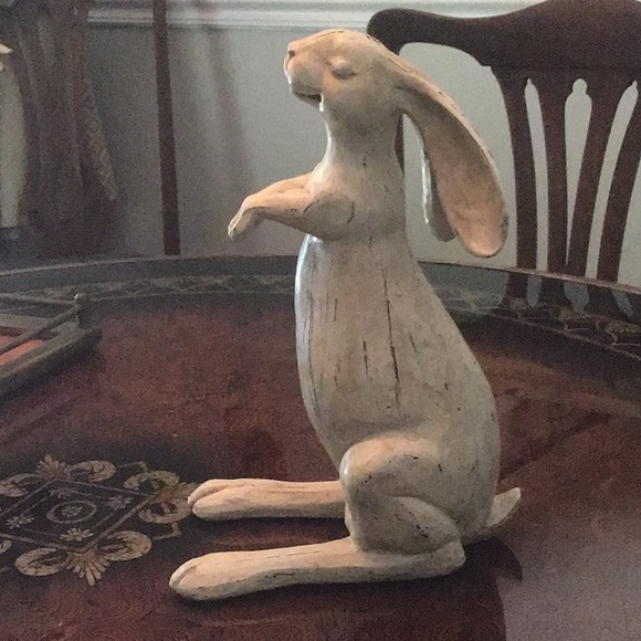 Charming Cream Rabbit Sculpture - Picture 2 of 4